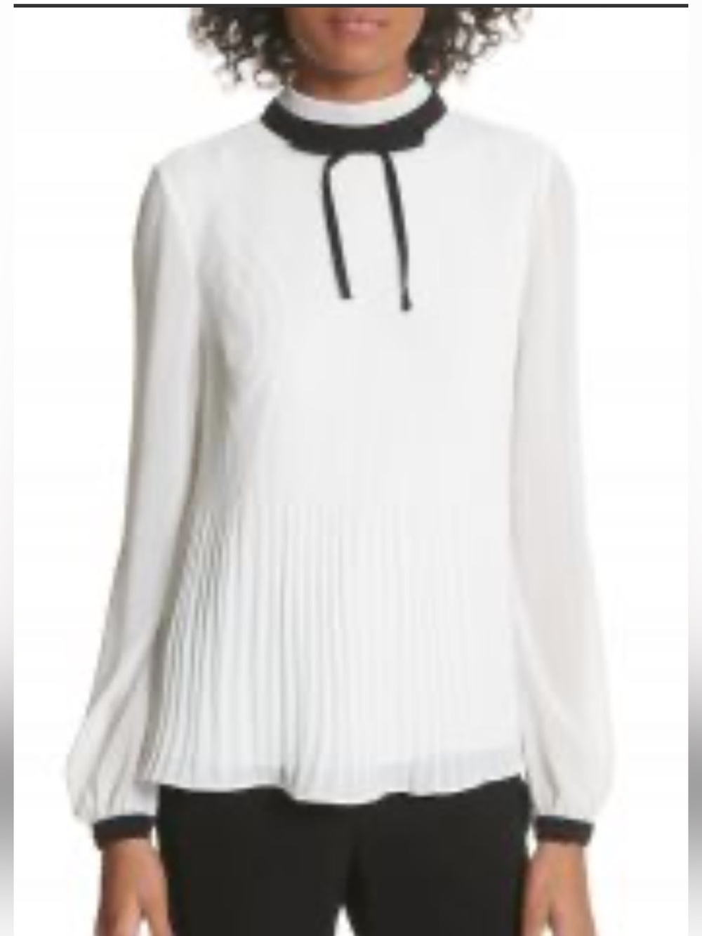 Ted Baker Beriitt White  micro Pleated Blouse  Fairytale women size 5